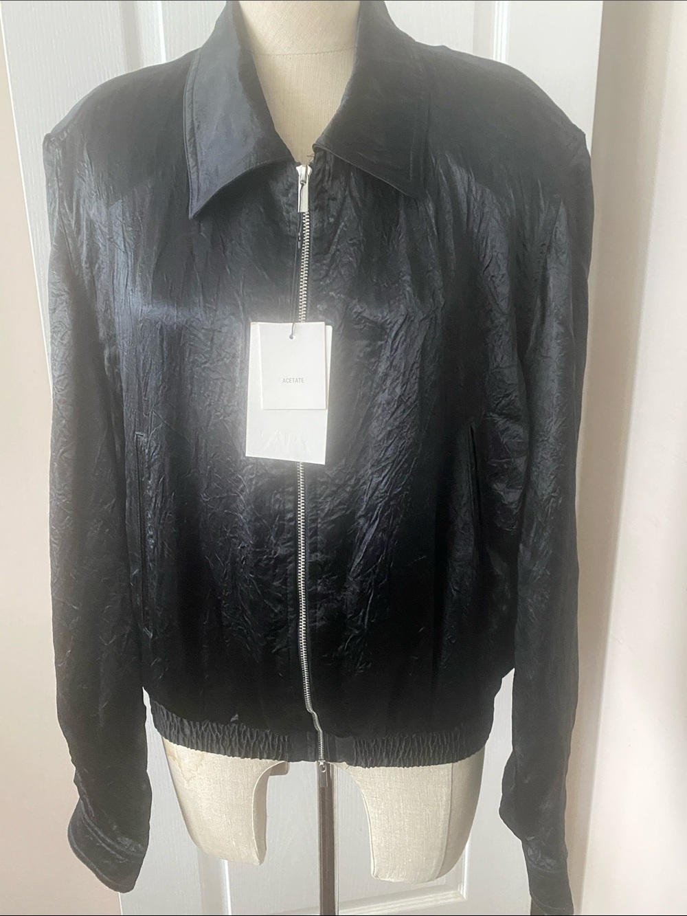 Black Zara Ladies Lightweight Zipper Jacket M